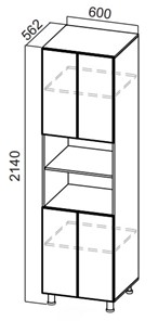 Шкаф-пенал распашной Стайл, П600(2140), МДФ в Кушве - предосмотр