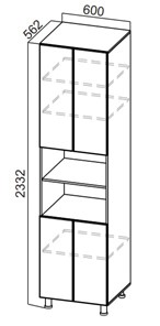 Кухонный шкаф-пенал Стайл, П600(2332), МДФ в Первоуральске