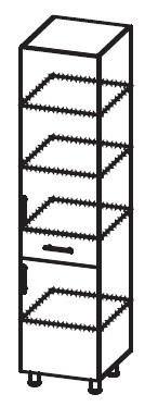 Шкаф-пенал Модерн А40 МДФ глянец, металлик, премиум в Первоуральске - изображение