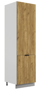Шкаф-пенал Стоун 2 L600 (2 дв.гл.) (белый/акация светлая) в Кушве