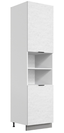Шкаф-пенал Стоун 2 L600 H2141 (2 дв. гл.) (белый/белая скала) в Екатеринбурге - изображение