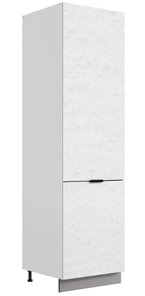 Шкаф-пенал Стоун L600 под холодильник (2 дв.гл.) (белый/белая скала) в Новоуральске