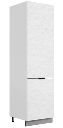 Шкаф-пенал Стоун L600 под холодильник (2 дв.гл.) (белый/белая скала) в Екатеринбурге - изображение