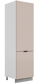 Шкаф-пенал Стоун L600 под холодильник (2 дв.гл.) (белый/грей софттач) в Екатеринбурге