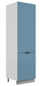Шкаф-пенал Стоун L600 под холодильник (2 дв.гл.) (белый/изумруд софттач) в Новоуральске
