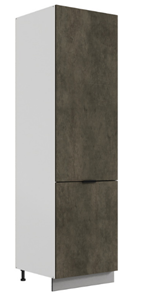 Шкаф-пенал Стоун L600 под холодильник (2 дв.гл.) (белый/камень темно-серый) в Екатеринбурге