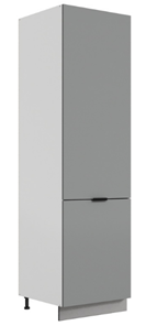 Шкаф-пенал Стоун L600 под холодильник (2 дв.гл.) (белый/оникс софттач) в Новоуральске