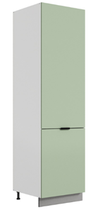 Шкаф-пенал Стоун L600 под холодильник (2 дв.гл.) (белый/полынь софттач) в Новоуральске