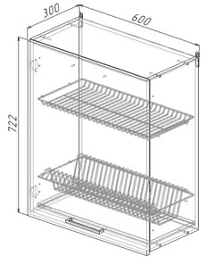 Сушильный шкаф для посуды ВС7 60, Дуб крафт/Антрацит в Асбесте - предосмотр 1