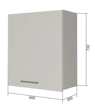 Навесной шкаф ВС7 60, Сатин/Белый в Кушве - изображение