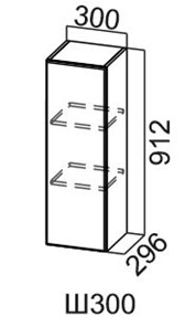 Кухонный навесной шкаф Модус, Ш300/912, галифакс в Кушве