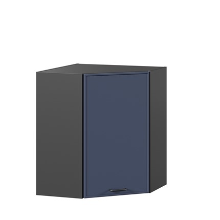 Настенный угловой шкаф Индиго ЛД 298.610.000.158, Чёрный/Тёмно-синий в Екатеринбурге - изображение