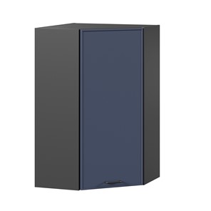 Настенный угловой шкаф высокий Индиго ЛД 298.620.000.159, Чёрный/Тёмно-синий в Ревде