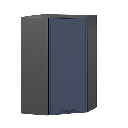 Настенный угловой шкаф высокий Индиго ЛД 298.620.000.159, Чёрный/Тёмно-синий в Екатеринбурге - изображение