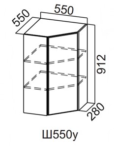Угловой шкаф настенный Вельвет Ш550у/912 в Ирбите