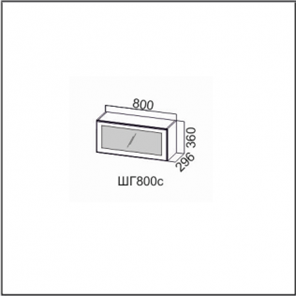 Кухонный навесной шкаф Вектор, ШГ800c/360, МДФ в Кушве