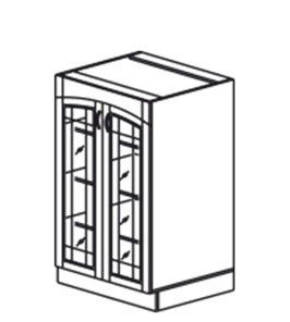 Кухонный шкаф Кантри хозяйственный (буфет со стеклом) 1320*600*525 мм в Ревде