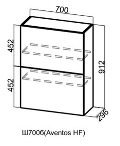 Кухонный шкаф барный Вектор, Ш700б/912, (Aventos HF) в Кушве