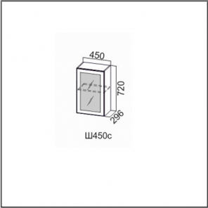 Навесной кухонный шкаф Вектор, Ш450с/720, МДФ в Кушве