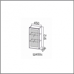 Навесной кухонный шкаф Вектор, Ш450с/912, МДФ в Кушве