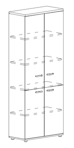 Шкаф для документов 4-х дверный Albero (78х36,4х193) в Ревде