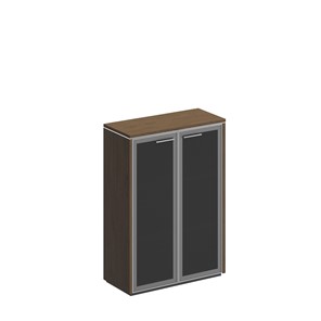 Шкаф для документов средний Velar, дуб табачный, со стеклянными дверьми (94х41х132) ВЛ 312 в Ревде