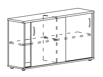Шкаф-купе низкий Albero, для 2-х столов 60 (124,4х36,4х75,6) в Ревде