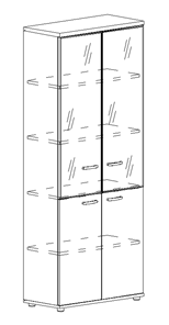 Шкаф для документов Albero, со стеклянными дверьми (78х36,4х193) в Ревде