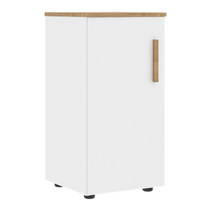 Шкаф колонна низкий с глухой левой дверью FORTA Белый-Дуб Гамильтон FLC 40.1 (L) (399х404х801) в Екатеринбурге - изображение