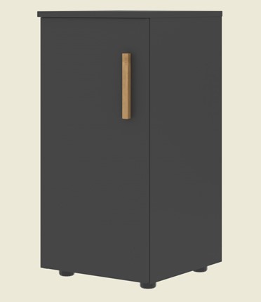 Низкий шкаф колонна с глухой дверью левой FORTA Черный Графит FLC 40.1 (L) (399х404х801) в Екатеринбурге - изображение