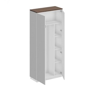 Шкаф для одежды с дополнением Bravo, дуб гладстоун/белый премиум/белый премиум (90х40х203.4) в Ревде