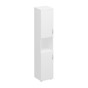 Шкаф для документов узкий 2-дверный с нишей Комфорт КФ, белый премиум (40x38x200) К.384 БП в Ревде