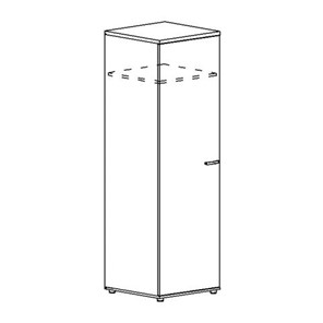 Шкаф для одежды глубокий узкий А4, (60x59x193) белый премиум А4 9312 БП в Каменске-Уральском