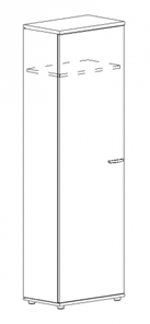 Шкаф для одежды узкий А4, (60x36.4x193) белый премиум А4 9308 БП в Первоуральске