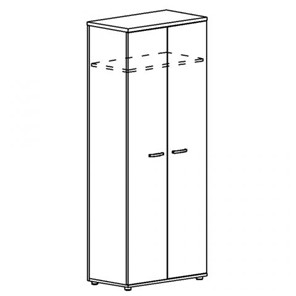 Шкаф для одежды (задняя стенка ДСП) А4, (78x43.4x193) белый премиум А4 9317 БП в Каменске-Уральском