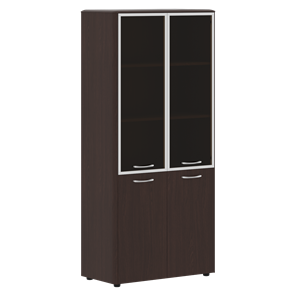 Шкаф комбинированный с дверьми в алюминиевой рамке DIONI Венге DHC 85.7  (850х430х1930) в Первоуральске