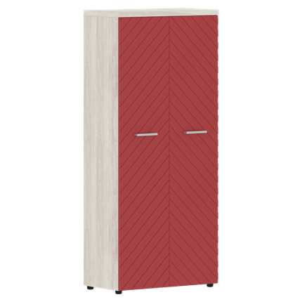 Шкаф TORR LUX TLHC 85.1 с глухими дверьми и топом 854х452х1958 Сосна Эдмонт/ Красный в Екатеринбурге - изображение