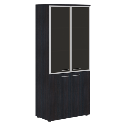 Шкаф комбинированный с дверьми в алюминиевой рамке и топом XTEN Дуб Юкон XHC 85.7  (850х410х1930) в Екатеринбурге - изображение