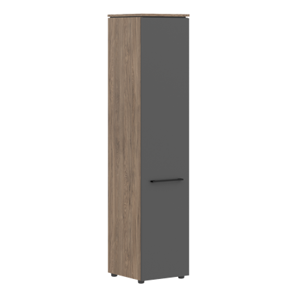 Шкаф колонка  высокий с глухой дверью MORRIS TREND Антрацит/Кария Пальмира MHC 42.1 (429х423х1956) в Екатеринбурге - изображение