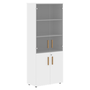 Широкий шкаф высокий FORTA Белый FHC 80.2(Z) (798х404х1965) в Ревде