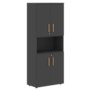 Шкаф  с глухими малыми дверями FORTA Черный Графит  FHC 80.2(Z) (798х404х1965) в Кушве