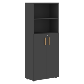Широкий шкаф высокий FORTA Черный Графит  FHC 80.6(Z) (798х404х1965) в Асбесте