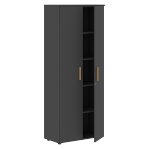 Широкий шкаф высокий FORTA Черный Графит FHC 80.1(Z) (798х404х1965) в Первоуральске