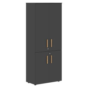 Шкаф широкий высокий FORTA Черный Графит FHC 80.2(Z) (798х404х1965) в Кушве