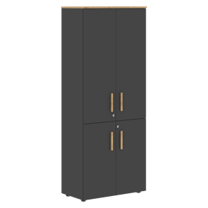 Широкий шкаф высокий FORTA Графит-Дуб Гамильтон  FHC 80.3(Z) (798х404х1965) в Новоуральске