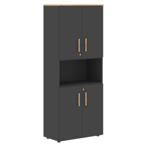 Шкаф  с глухими малыми дверями FORTA Графит-Дуб Гамильтон  FHC 80.4 (Z) (798х404х1965) в Кушве