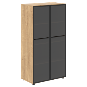 Шкаф средний со стеклянными  дверцами LOFTIS Дуб Бофорд LMC 80.2 (800х430х1517) в Ревде