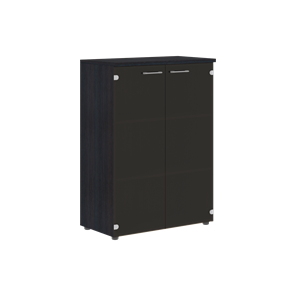 Шкаф средний со стеклянными  дверьми XTEN Дуб Юкон XMC 85.2 (850х410х1165) в Ирбите