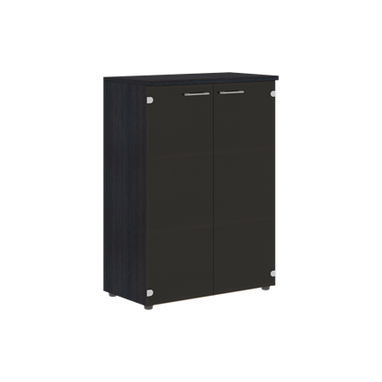 Шкаф средний со стеклянными  дверьми XTEN Дуб Юкон XMC 85.2 (850х410х1165) в Кушве - изображение