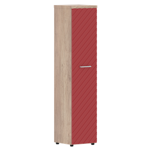 Шкаф TORR LUX TLHC 42.1 колонка с глухой дверью и топом 435х452х1958 Дуб Каньон/ Красный в Екатеринбурге